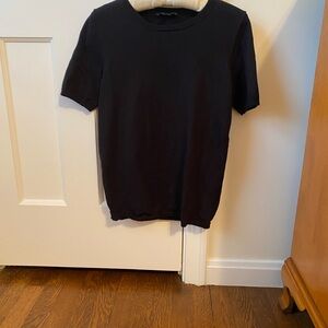 Ann Taylor Black Short Sleeve Sweater Tee